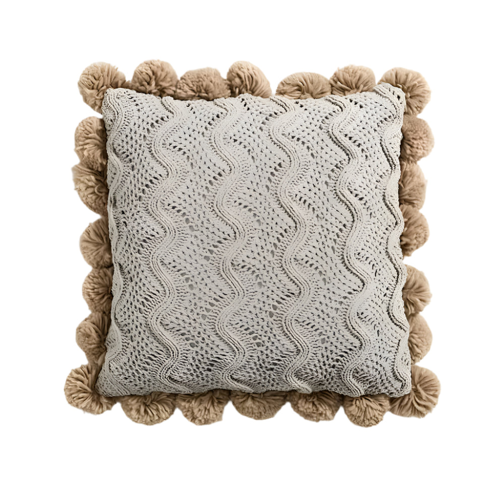 Colorful Pom Pom Throw Pillow Cover