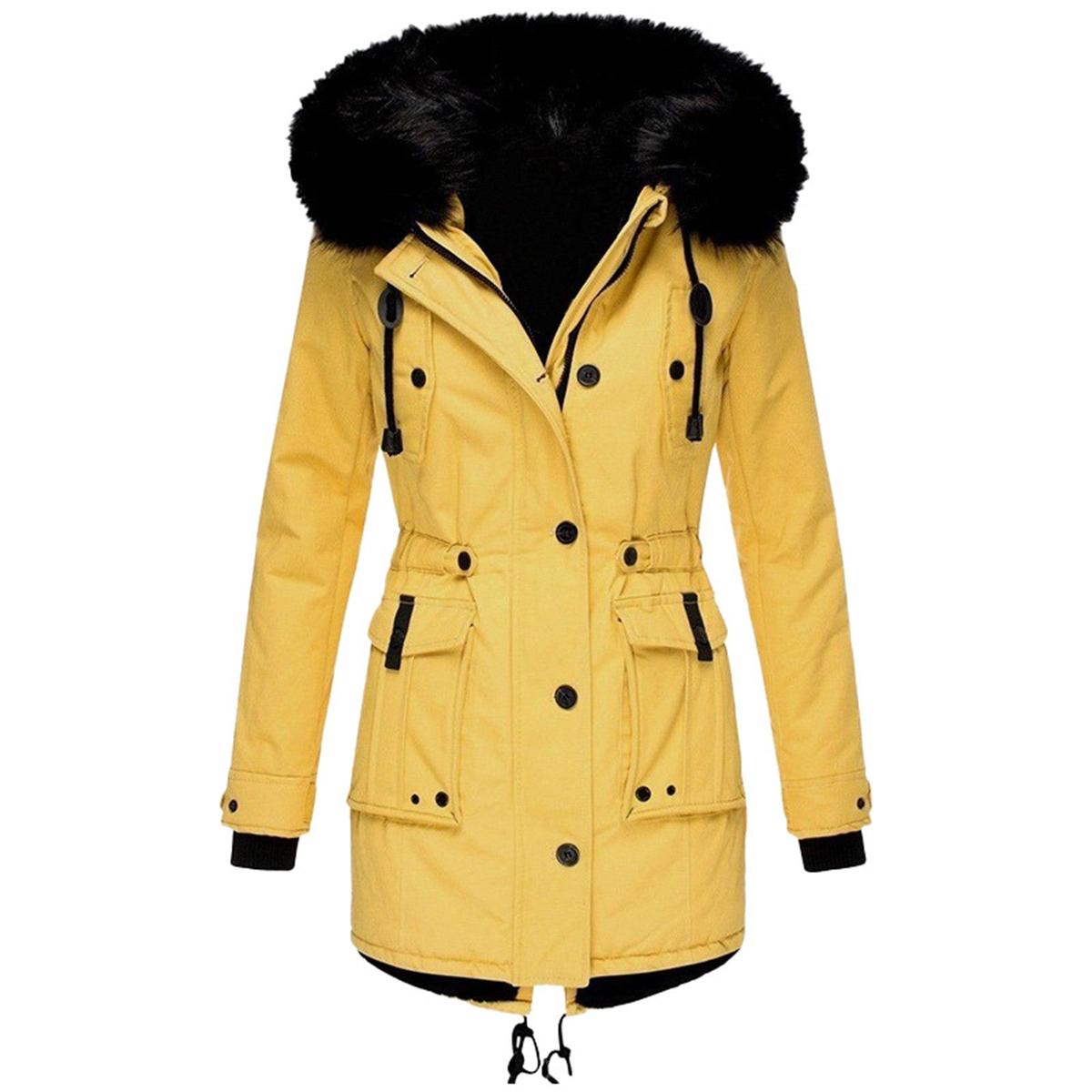 Warm Faux Fur Lined Winter Parka Coat