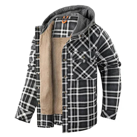Men’s Insulated Plaid Snap Shirt Jacket