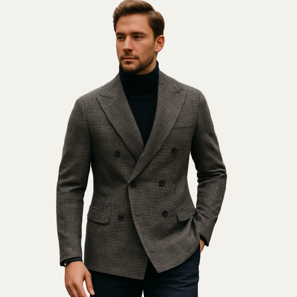 Men’s Double Breasted Tailored Patterned Blazer
