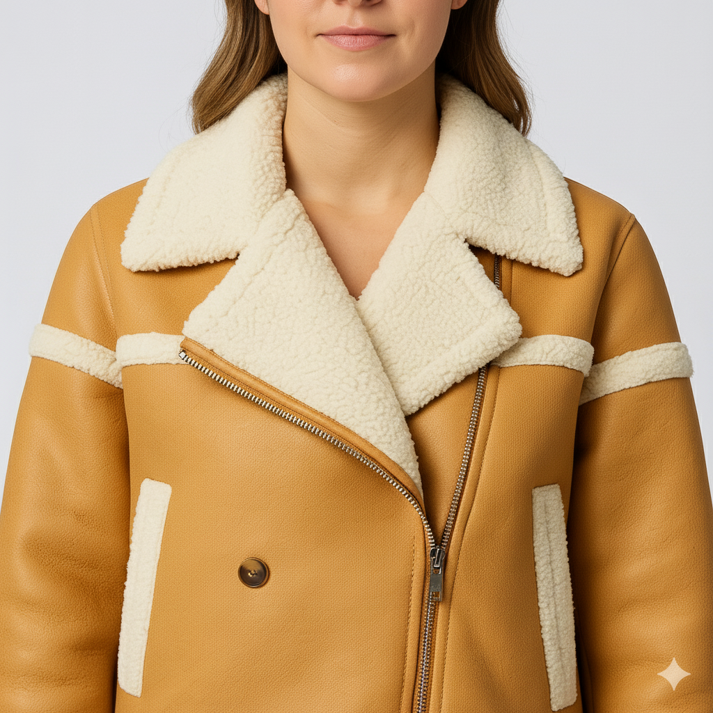 Jenifer | Short Jacket - Oversized Autumn Outerwear with Contrast Trim for Women