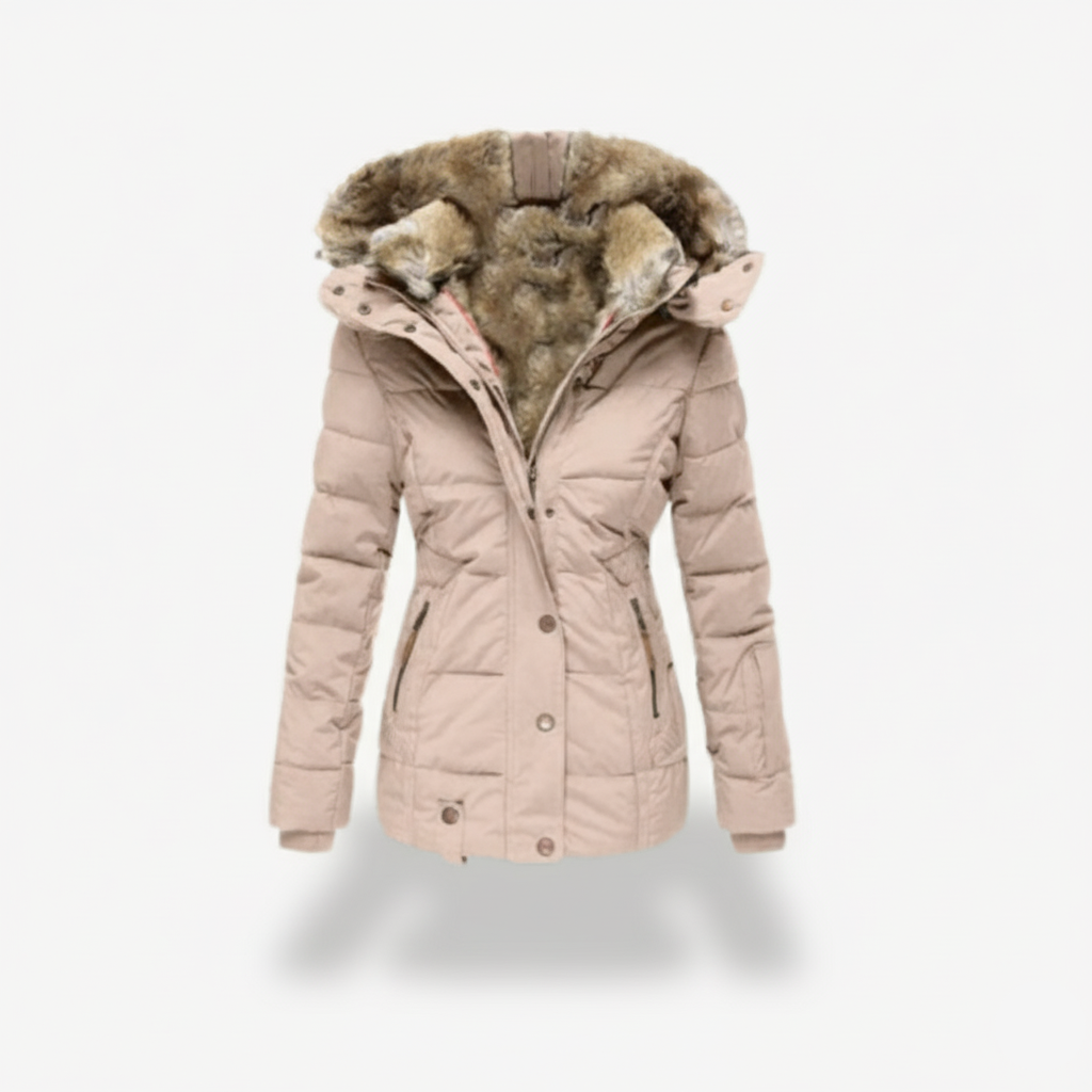 Women’s Fur Collar Hooded Winter Coat