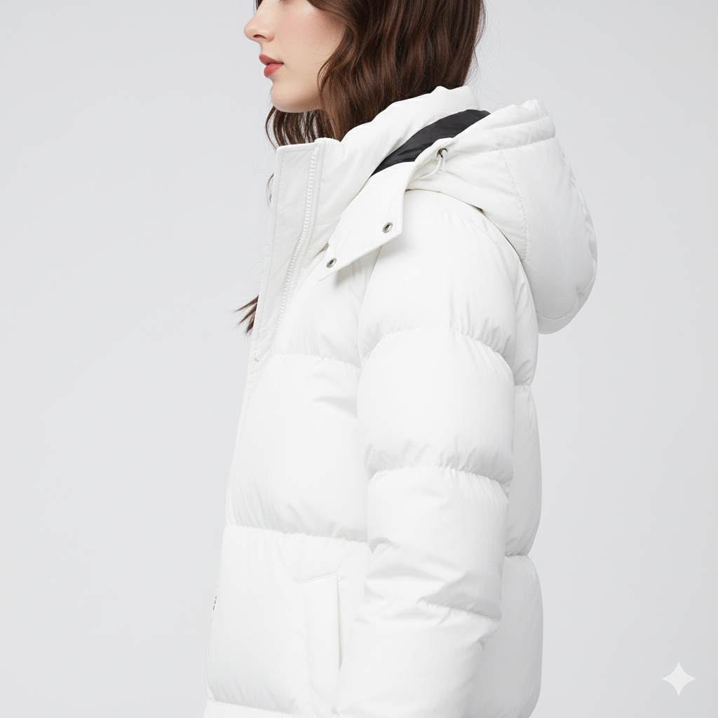 Karen | Puffer Jacket - Long Fit Winter Outerwear with Pockets for Women
