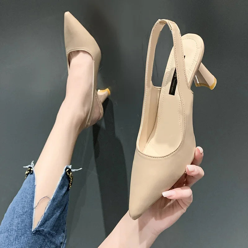Low Heel Slip On Sandals for Women