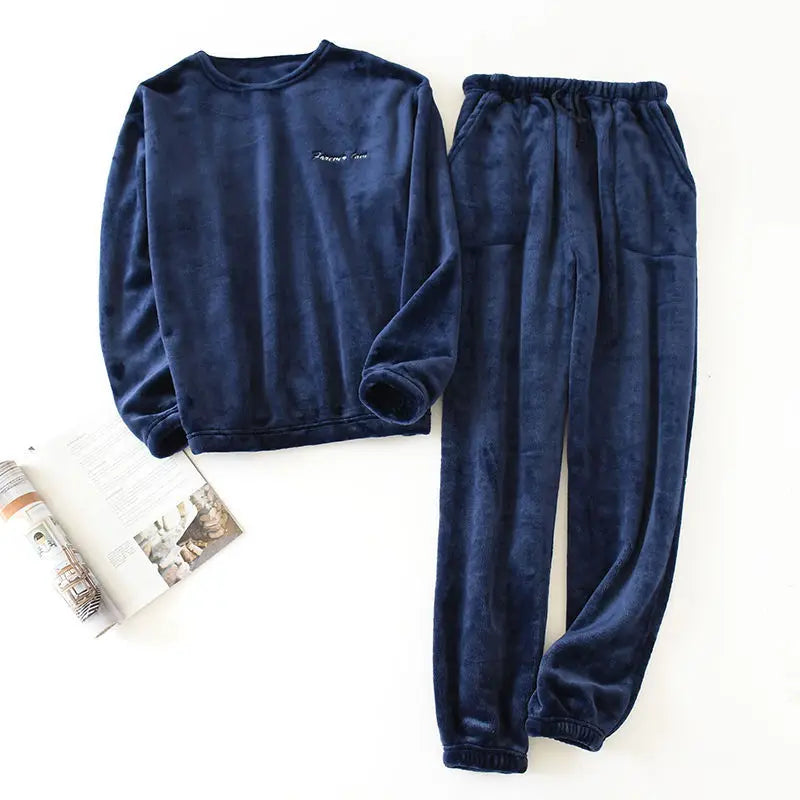 Cozy Plush 2-Piece Sleepwear Set for Men