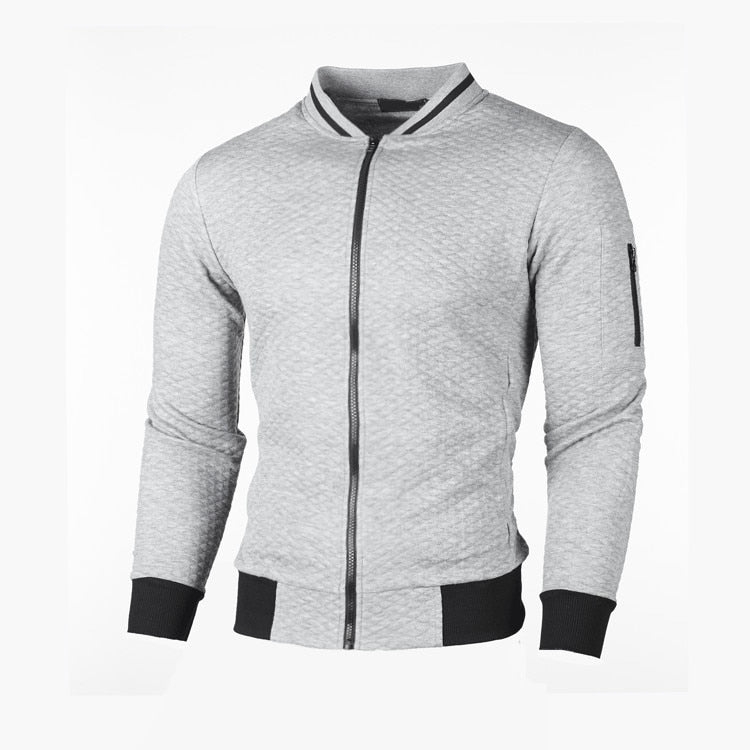 Men’s Diamond Quilted Full Zip Bomber Jacket