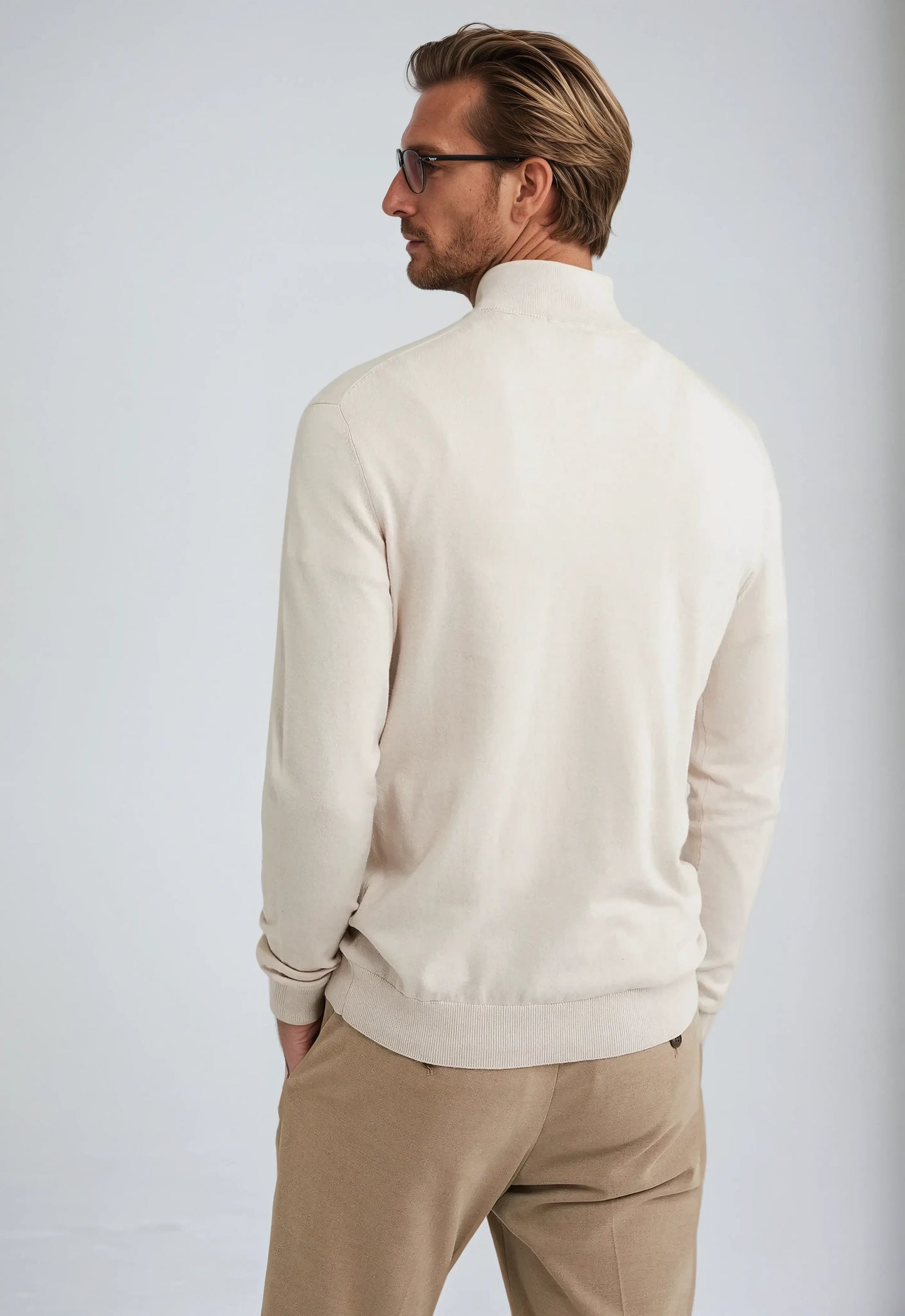 Carl - Beige Half-Zip Jumper