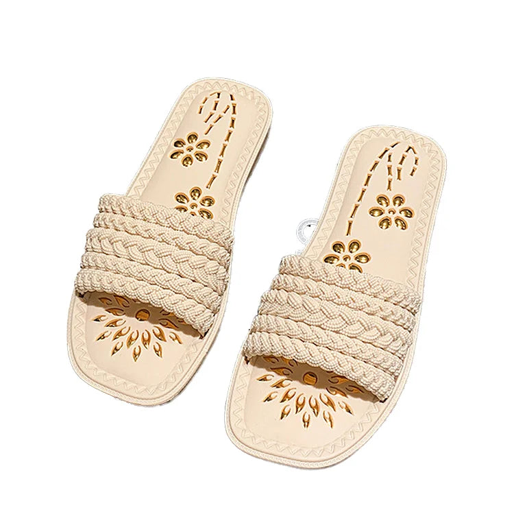 Comfortable Flat Sandal Shoes for Women - Summer Slip On