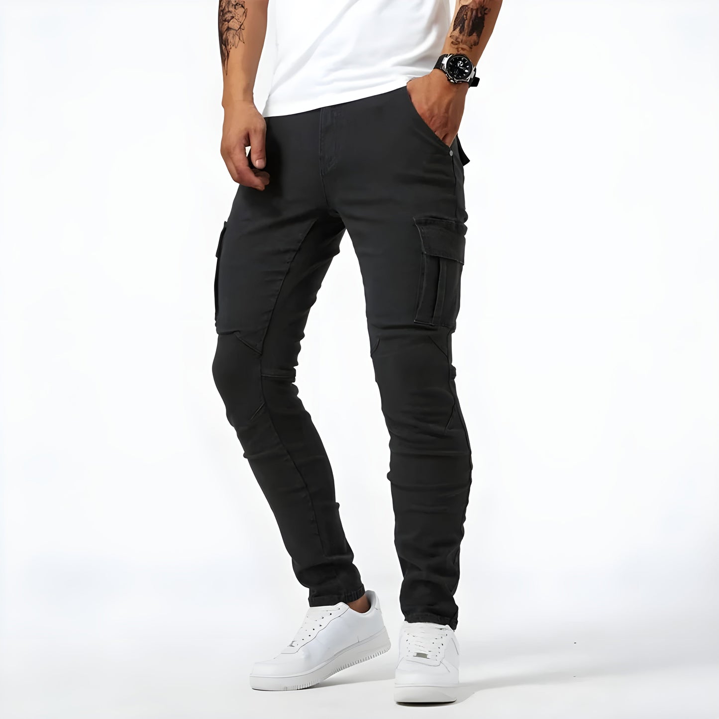 Comfortable Fit Men's Cargo Jeans Pants