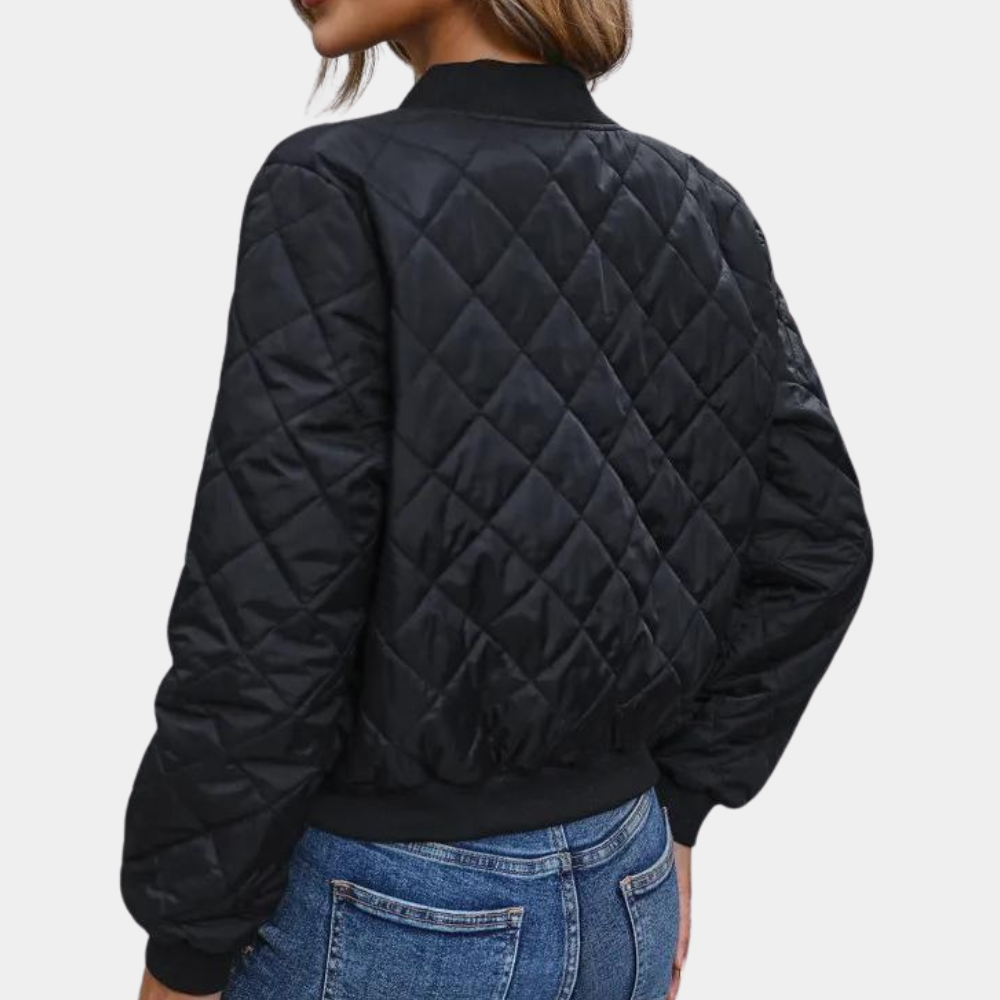 Ivory | Women's Insulated Full-Zip Bomber Jacket