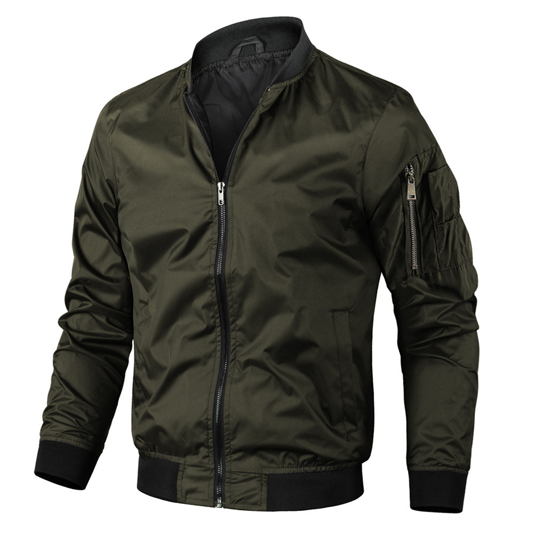 Cevori Ribbed Collar Bomber Jacket