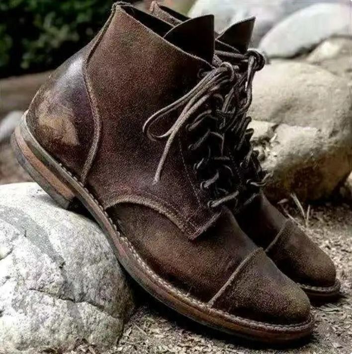 Men's Genuine Leather Ankle Boots - Timeless Style
