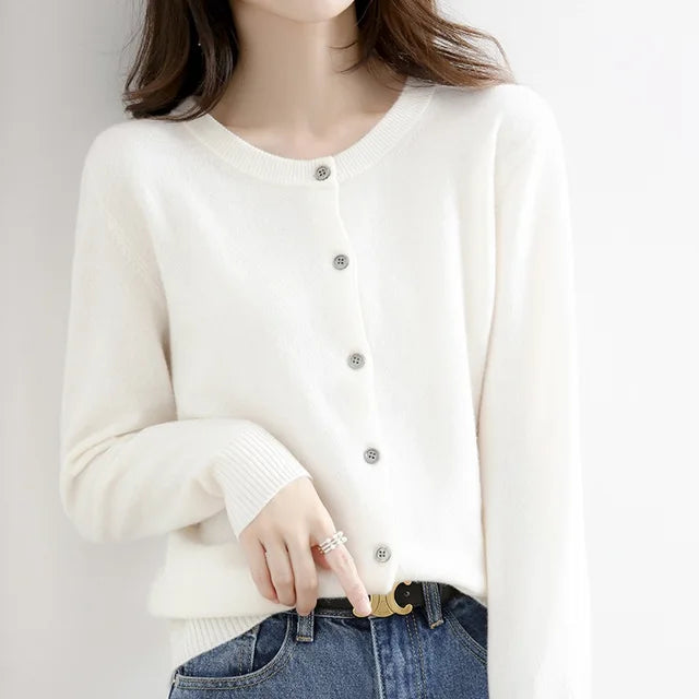 Sophie | Ladies soft cashmere cardigan with button closure