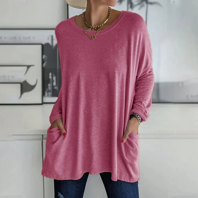 Knit-Blend Sweater - Rounded Shape & Easy Movement Fit