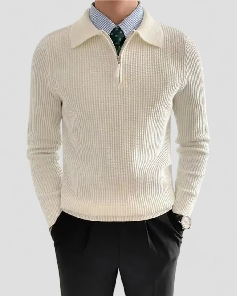 Men’s Ribbed Knit Polo