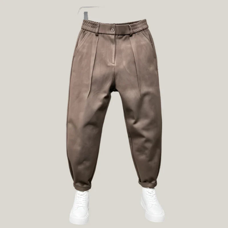 Kurt Trousers | Elegant Mottled Pleated Formal Trousers for Men