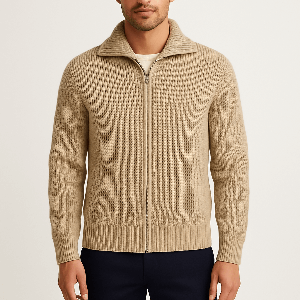 Full-Zip Knit Cardigan
