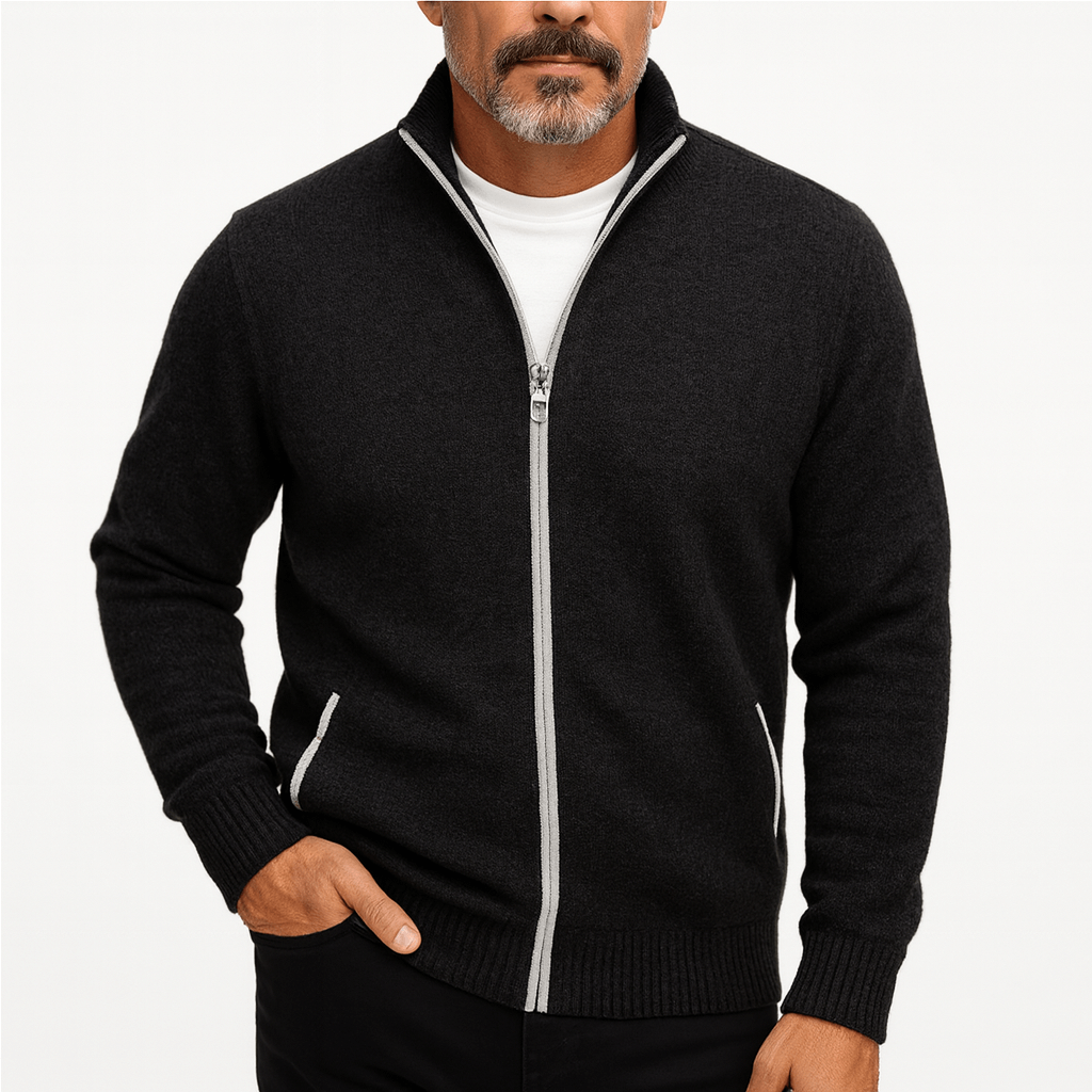 High Collar Zip Cardigan