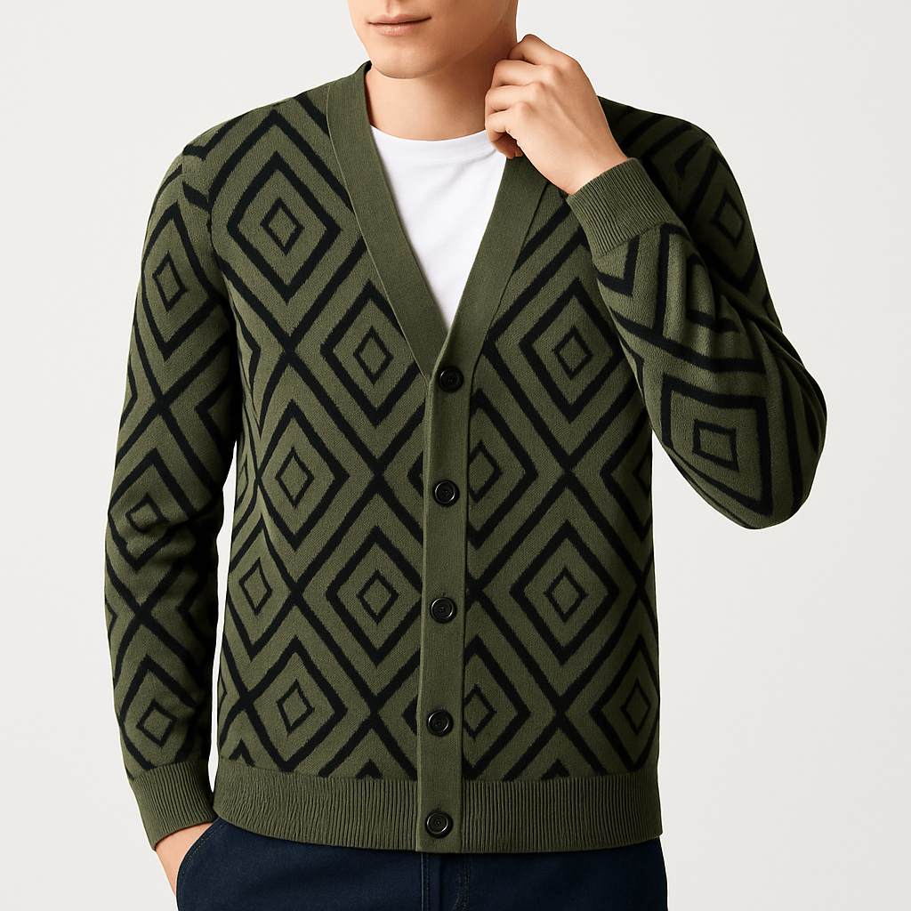 Jacquard Knit Cardigan