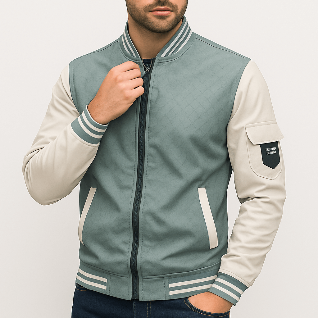 Ribbed Trim Bomber