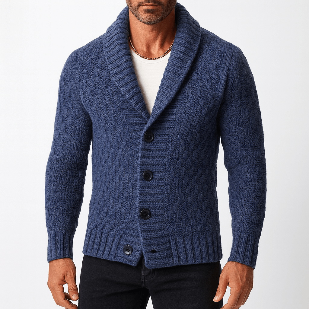 Shawl Collar Cable Knit Cardigan