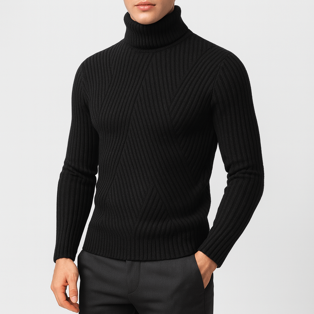 Turtleneck Ribbed Sweater