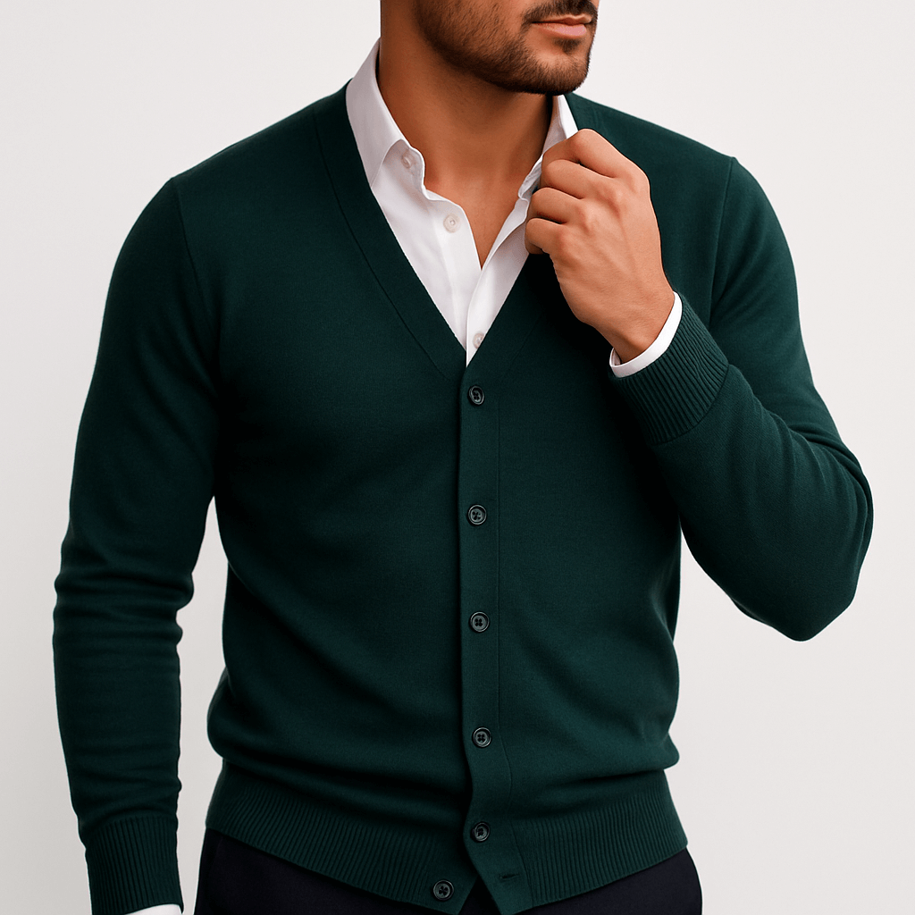 V-Neck Button Cardigan