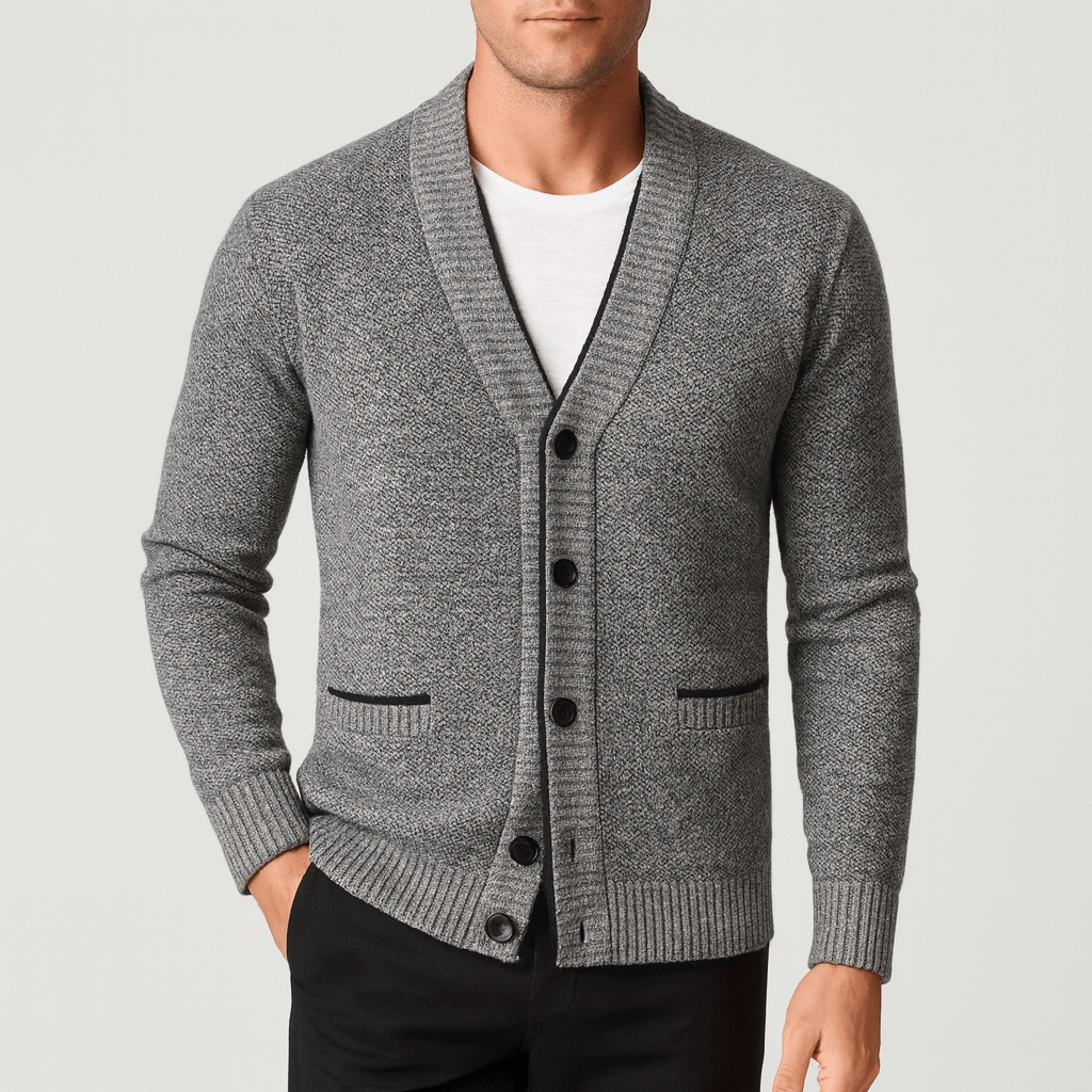 V-Neck Plaid Cardigan