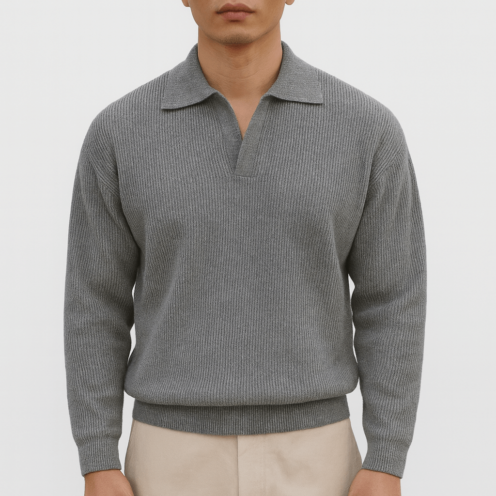 Waffle Knit Polo Jumper
