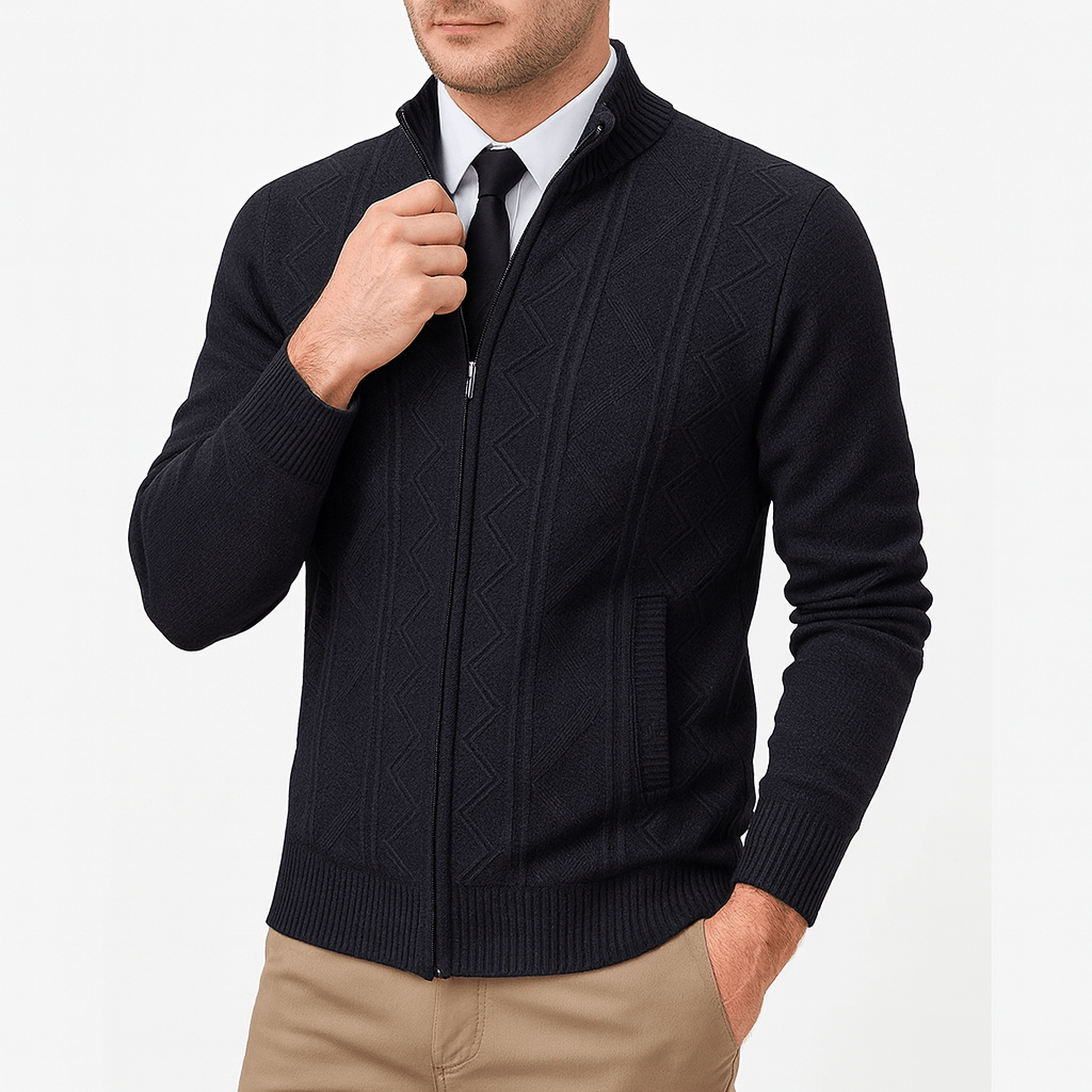 Zip-Up Cardigan Sweater
