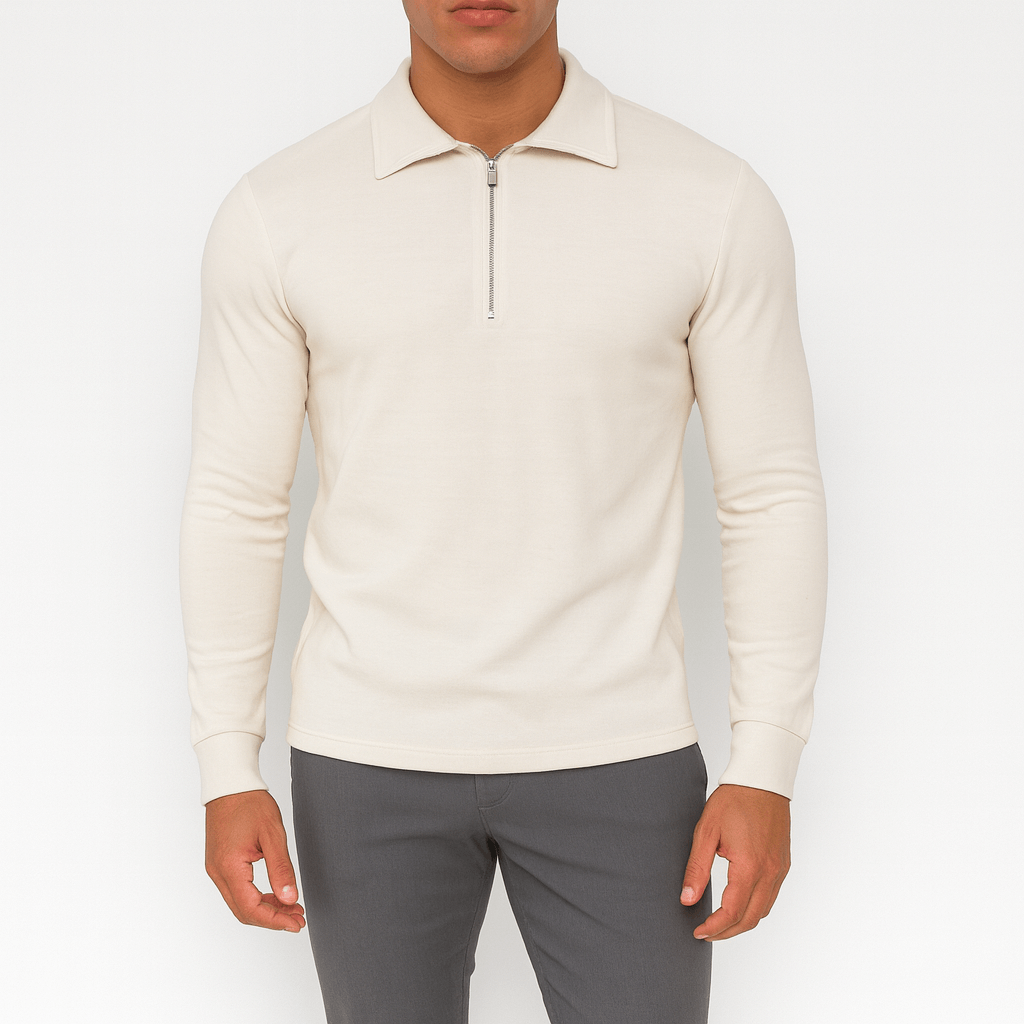 Zipper Polo Sweater