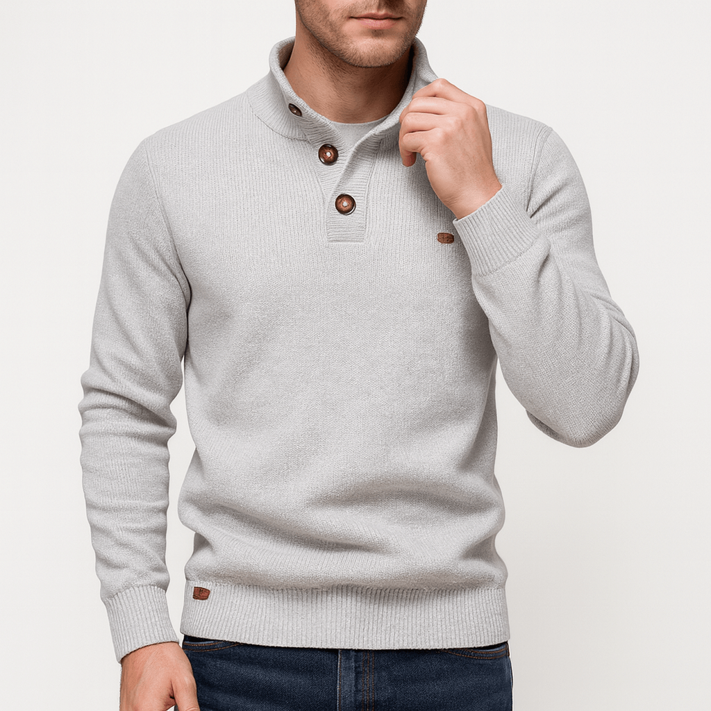 Men’s Cotton Mock Neck Sweater