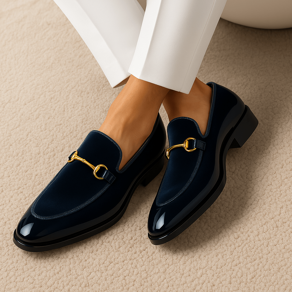 Men’s Velvet Panel Horsebit Loafers
