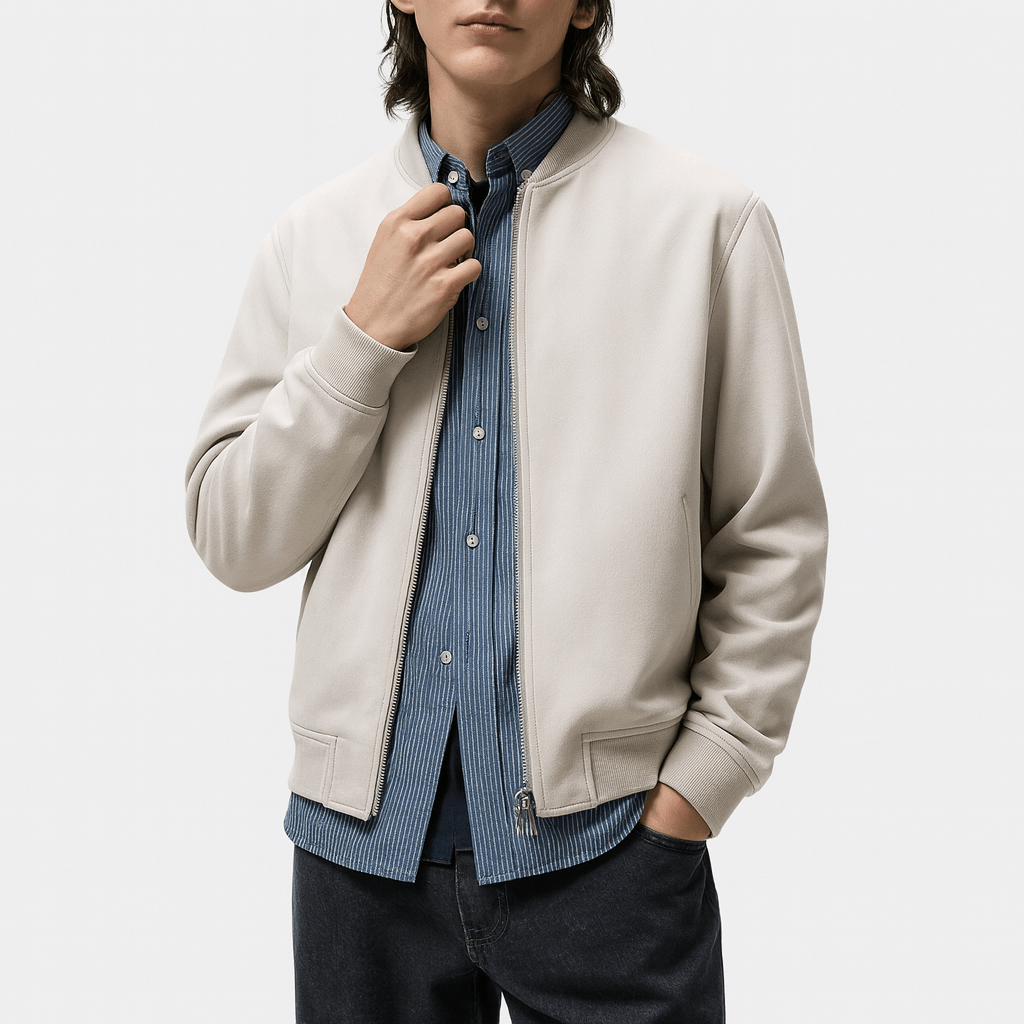 Men’s Retro Leather Bomber Jacket