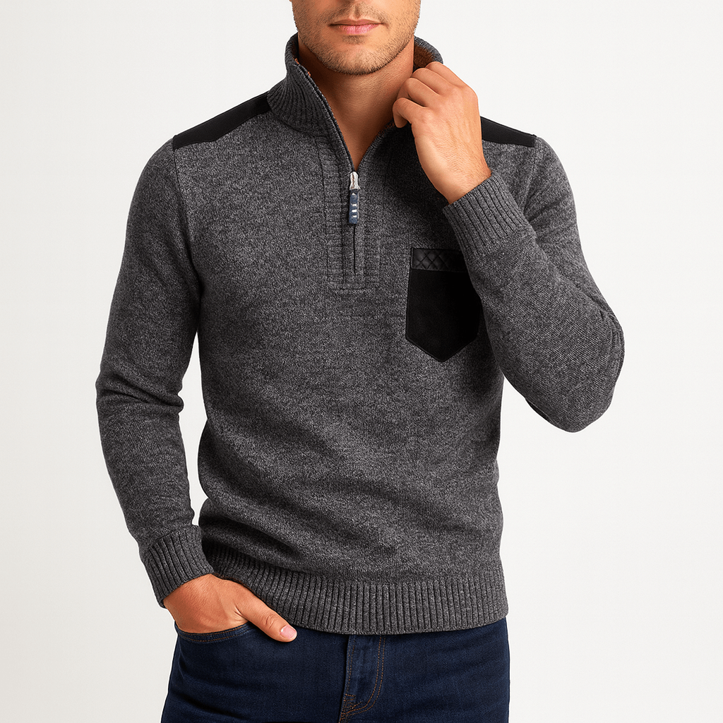 Men’s Fleece Cashmere Polo Sweater