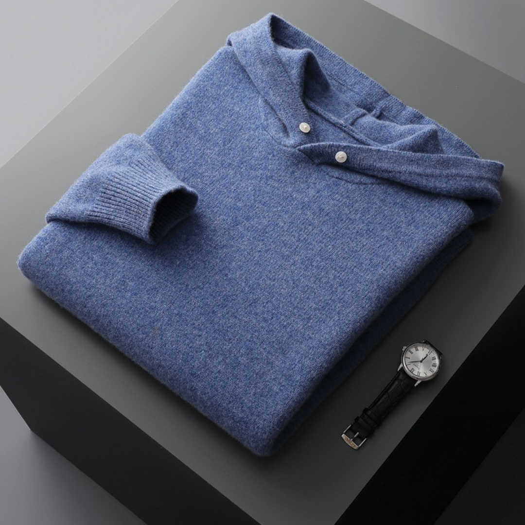 Women’s Knitted Hoodie with Button Detail