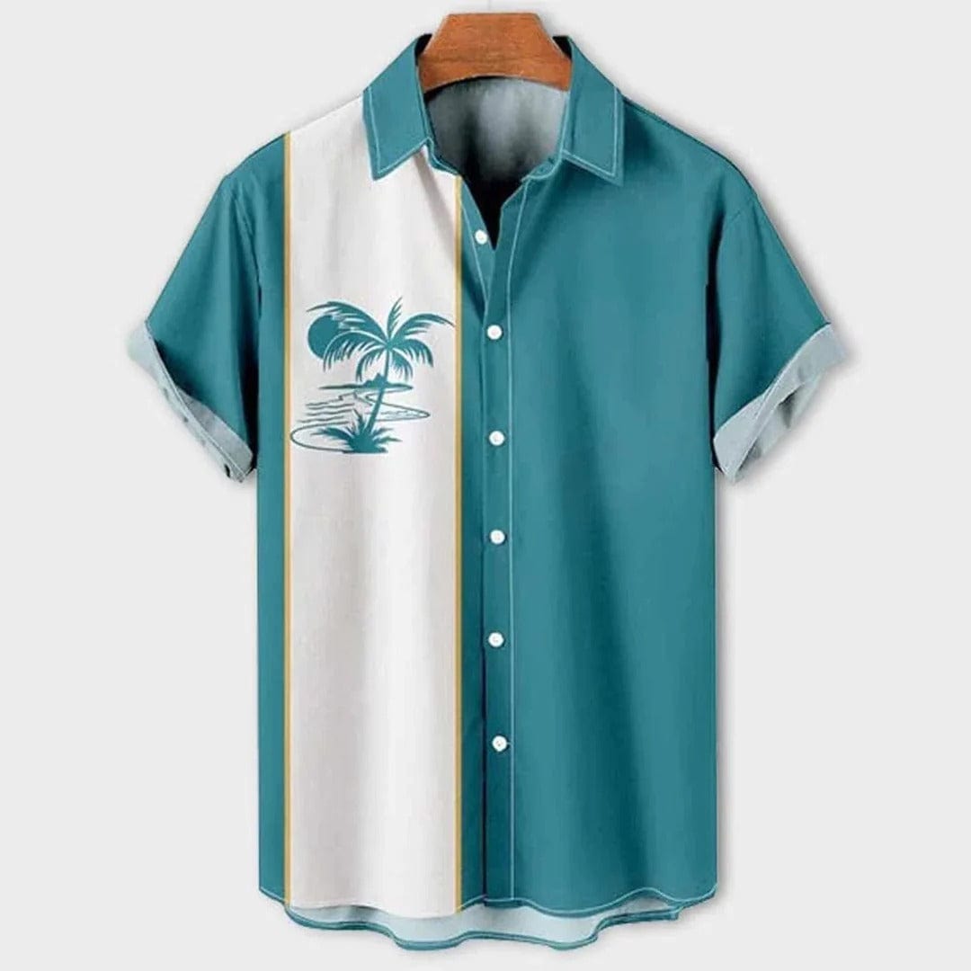 Tropical Print Polo Shirt for Men