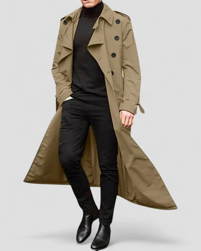 Men’s Classic Double-Breasted Trench Coat