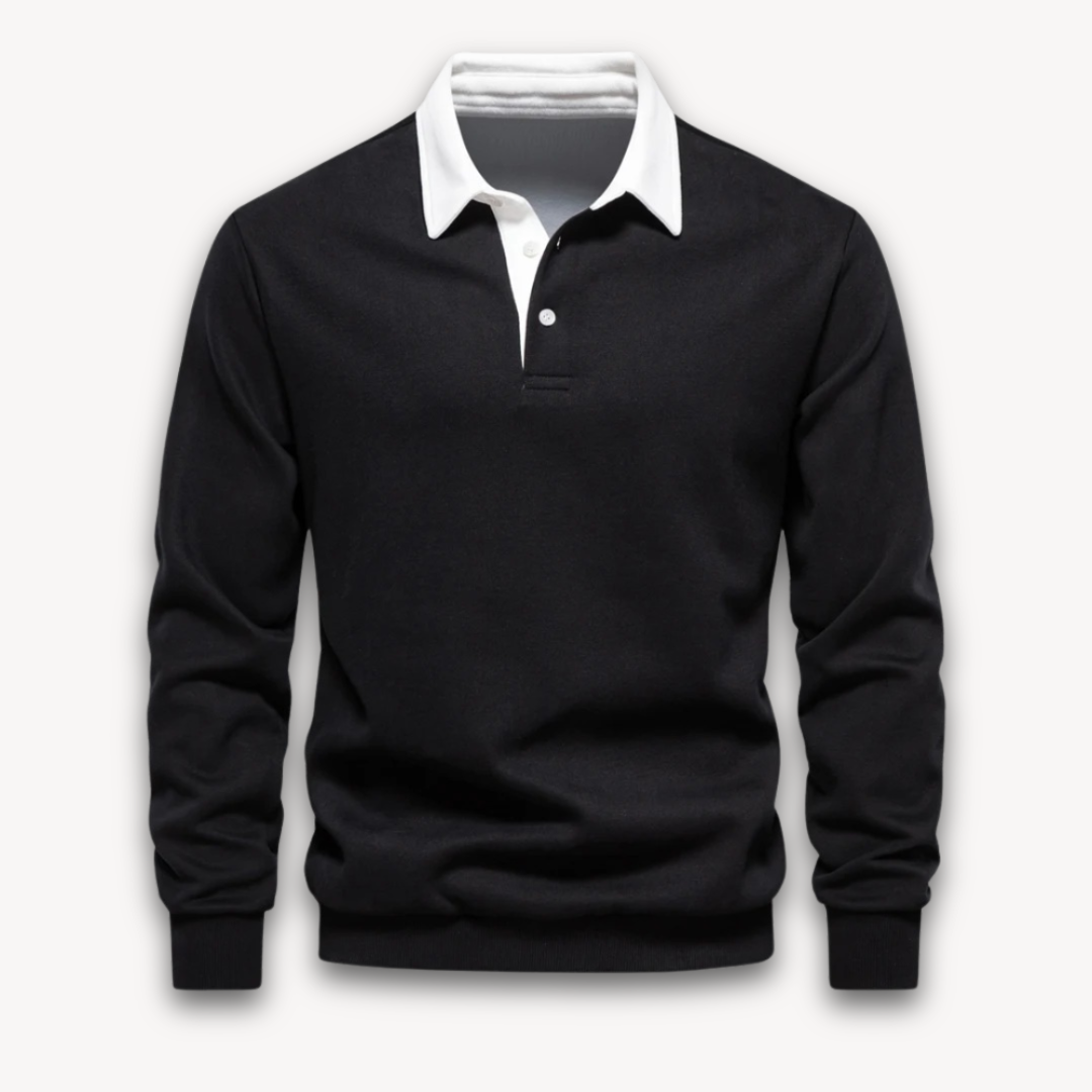 Men’s Classic Rugby Shirt with Contrast Collar