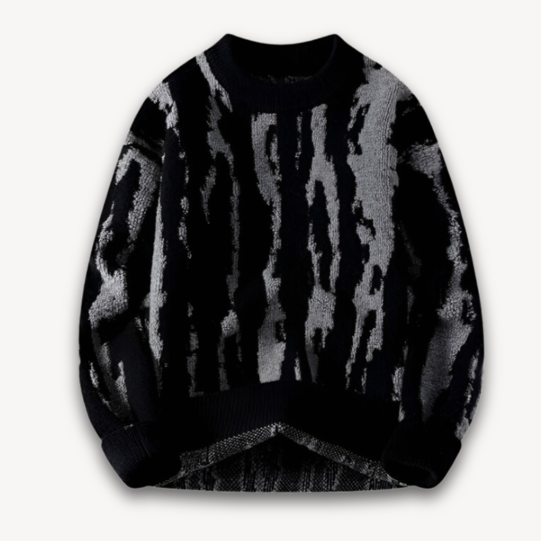 Men’s Abstract Jacquard Crewneck Sweater