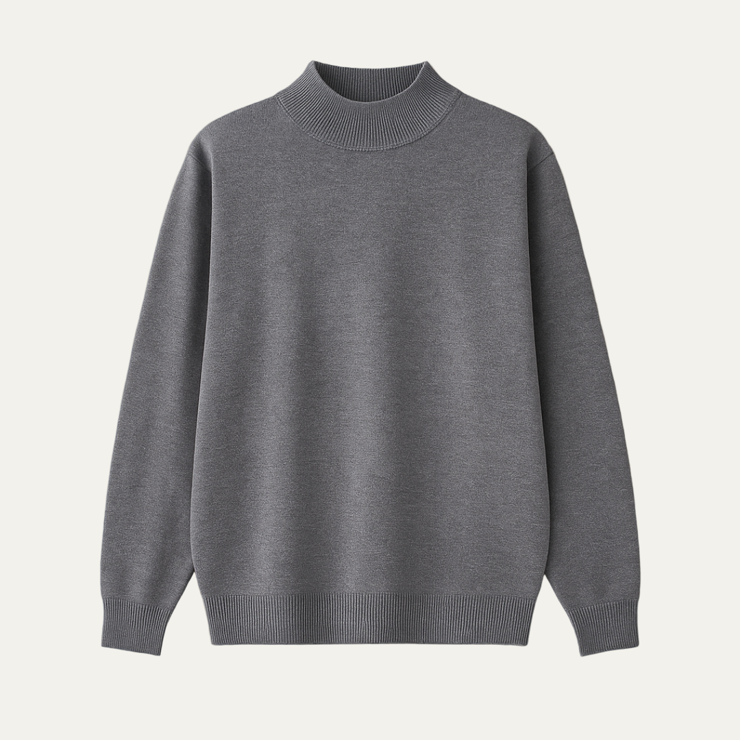 Men’s Mock Turtleneck Ribbed Trim Sweater
