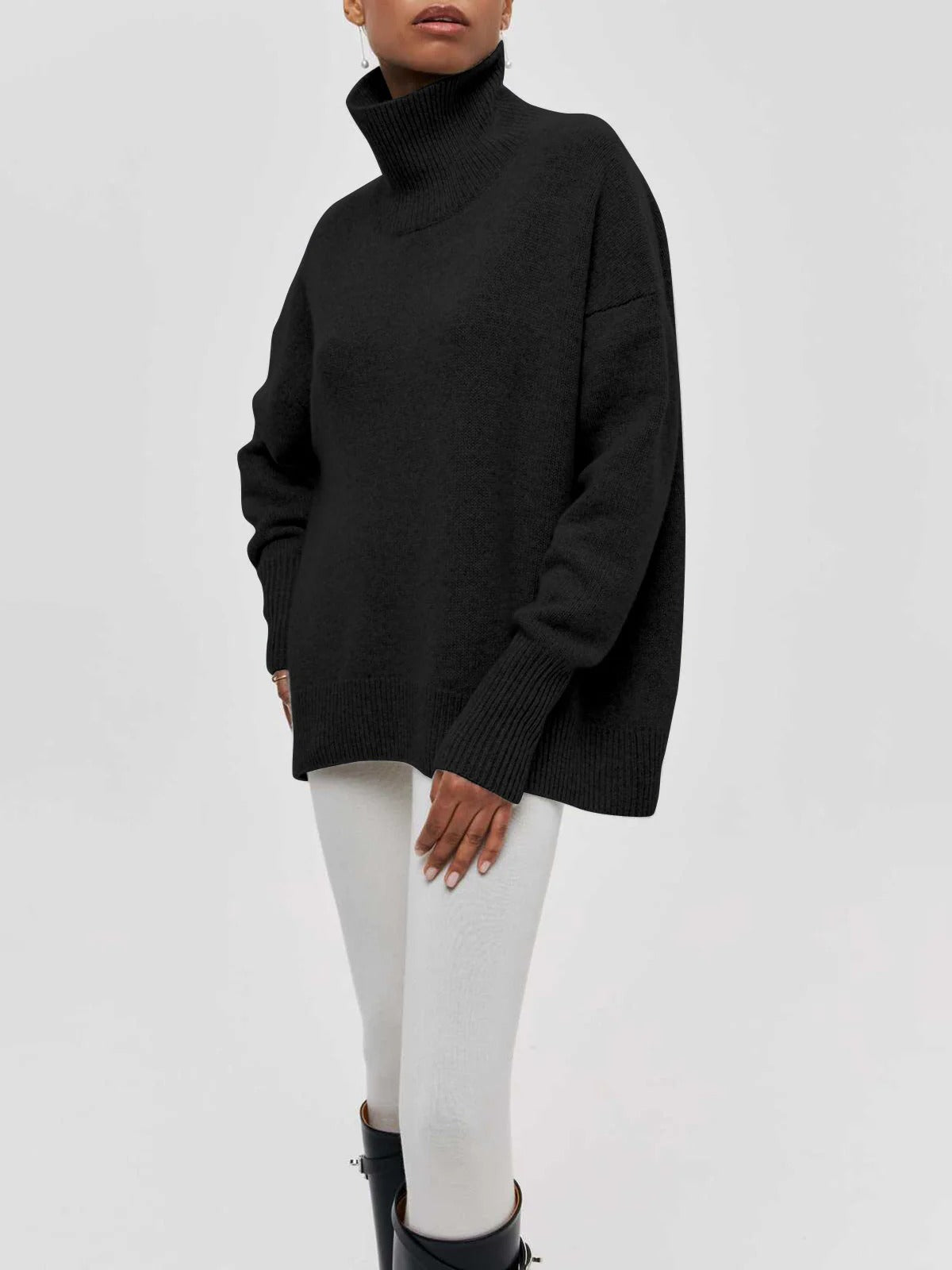 Comfortable Women's Large Turtleneck Jumper Sweater