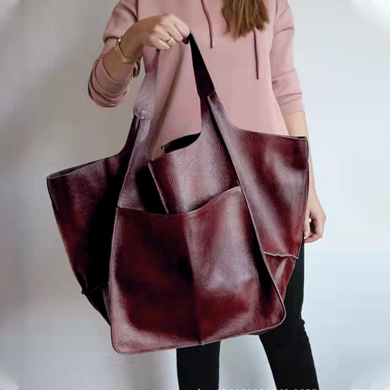 LuxuraLeather | Elegant Versatile Oversized Weekender Handbag