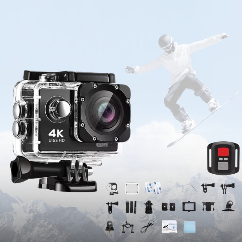 Compact 4K Waterproof Action Cam with WiFi for Outdoor Use