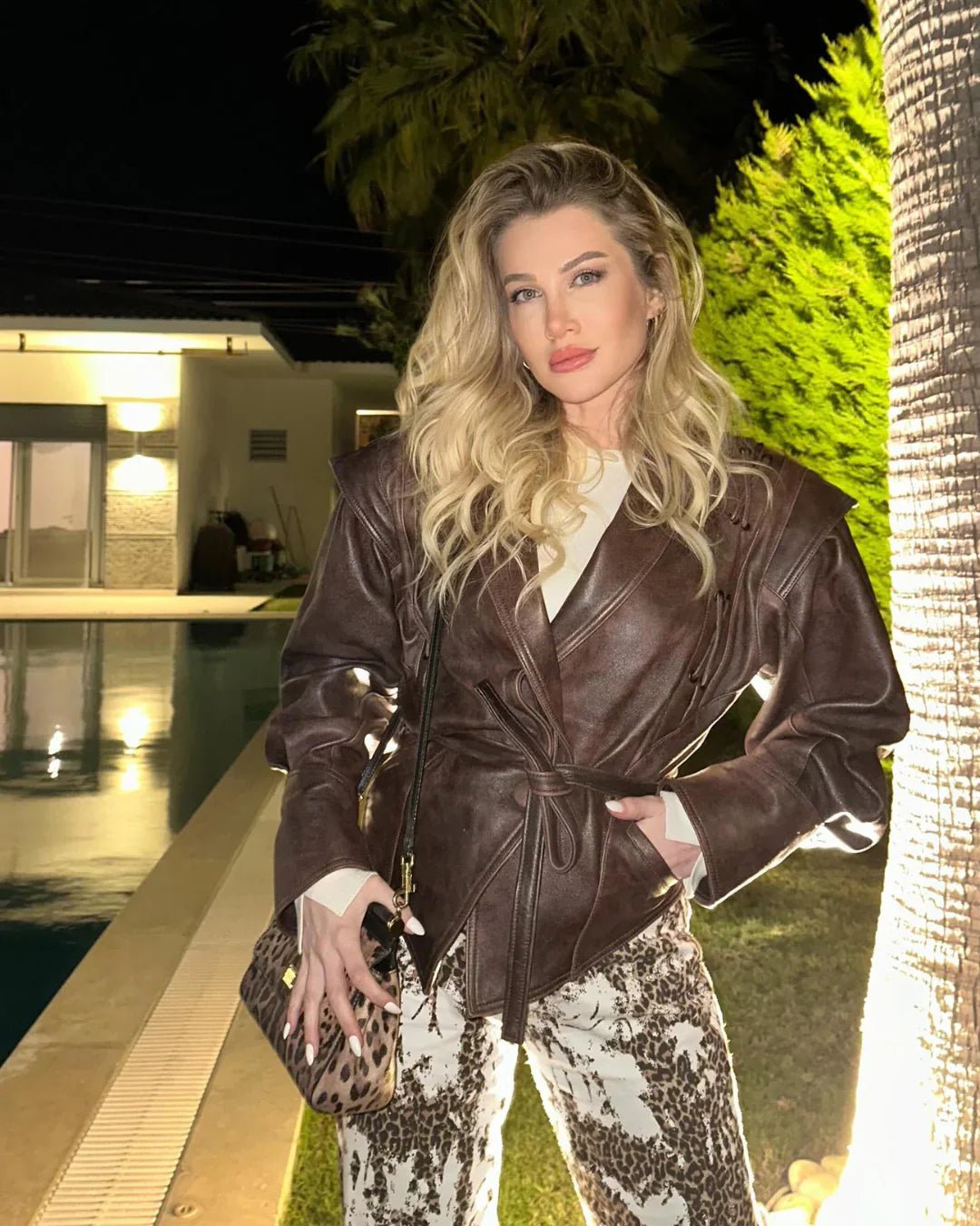 Madonna | Women's Winter Jacket with Tie Belt