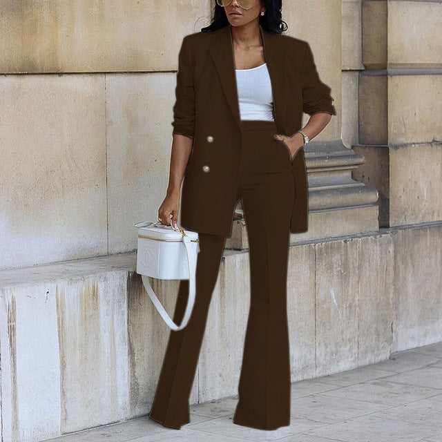 Maeve – Women's Blazer with Flared Trouser Two-piece Set