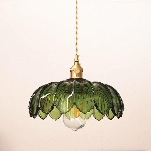Elegant Glass Pendant Lamp with Bronze Metal Shade