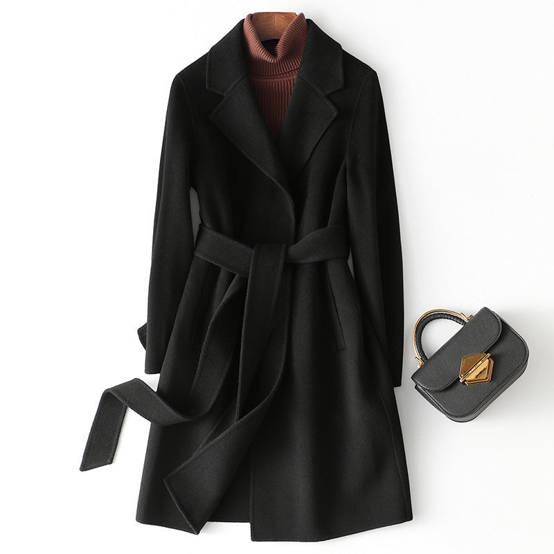 Olivia Relaxed Fit Wrap Coat | Belted Collared Coat