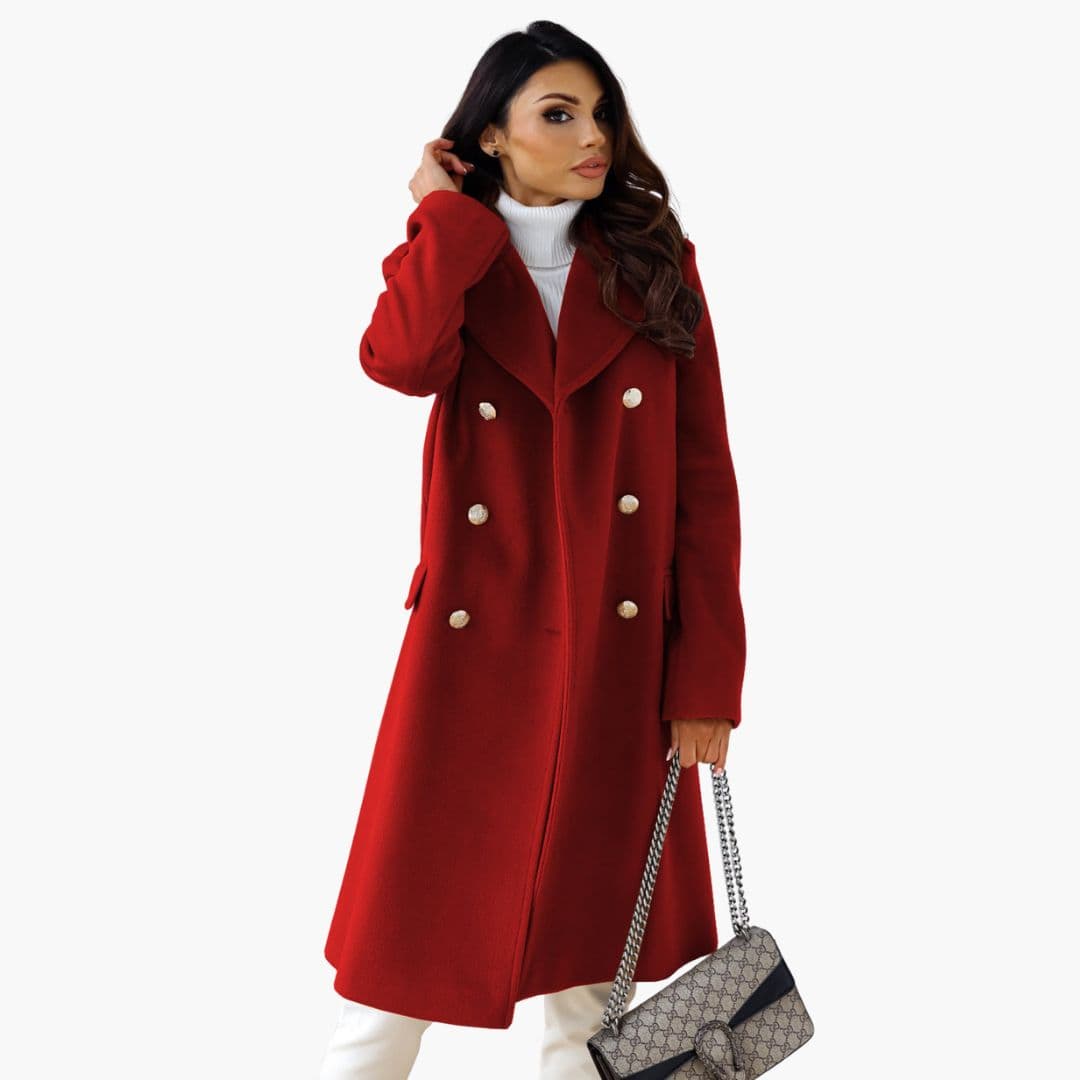 Premium Women's Wool Overcoat - Classic Long Winter Jacket