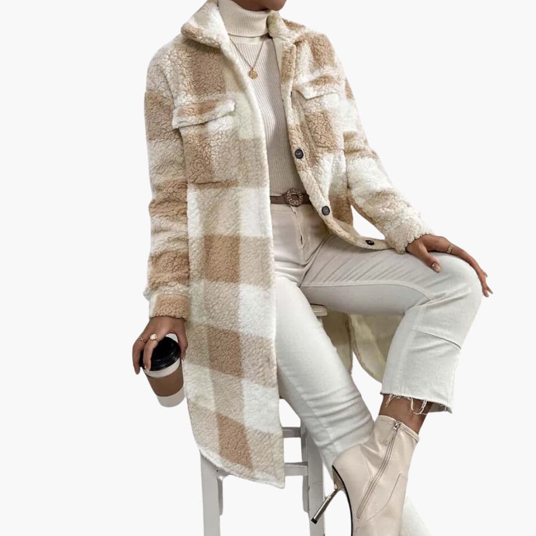 Warm Plaid Sherpa Women's Coat